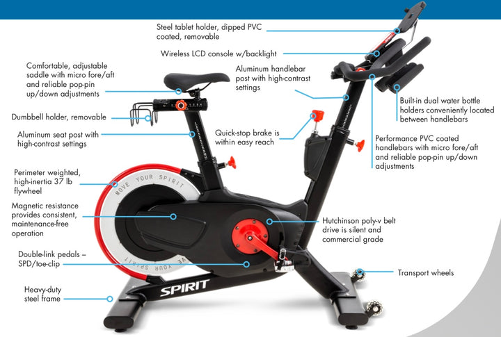 Spirit SB850 Commercial Indoor Cycle Spin Bike
