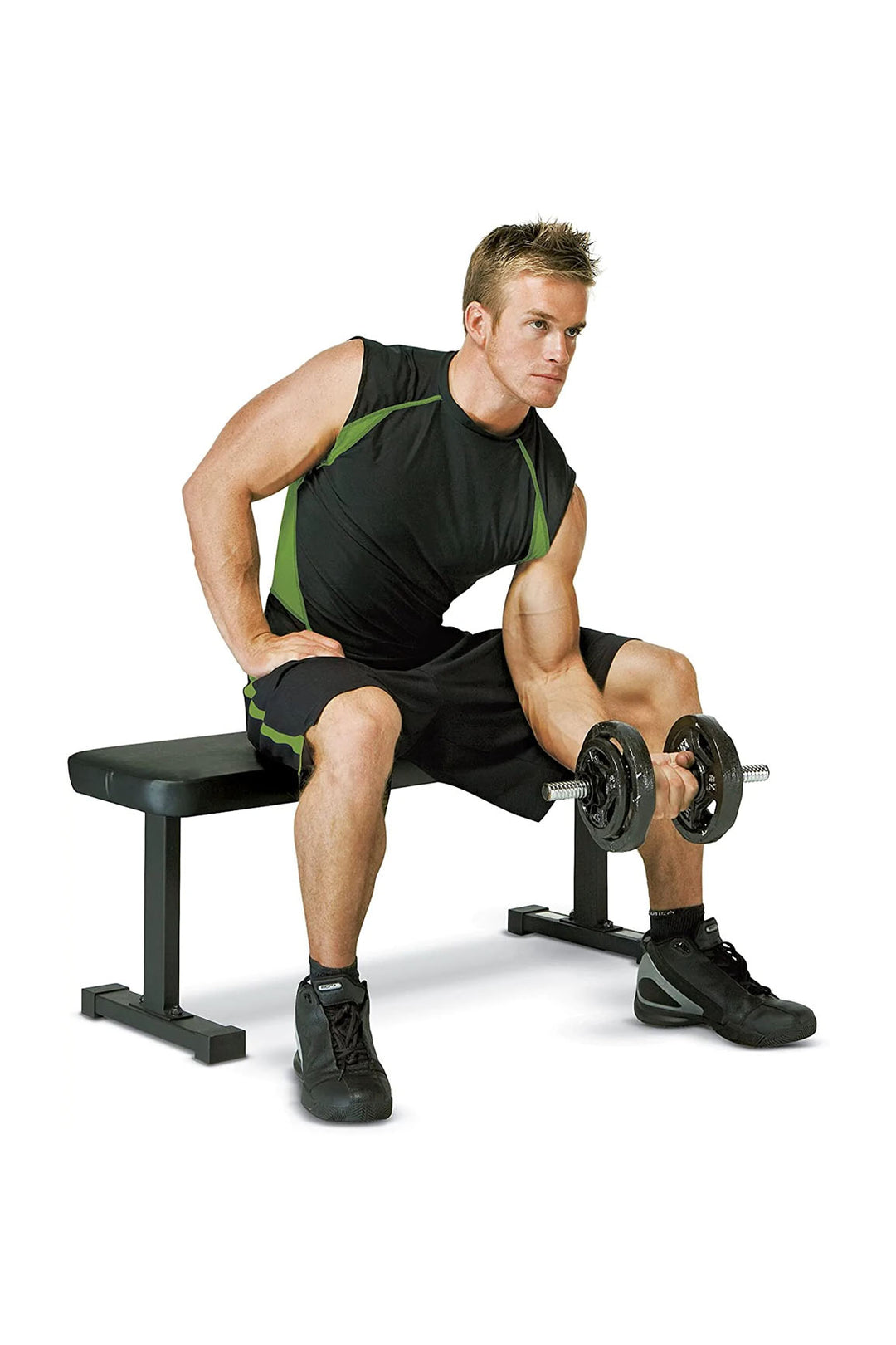 Dumbbell bicep curl using Marcy Bench