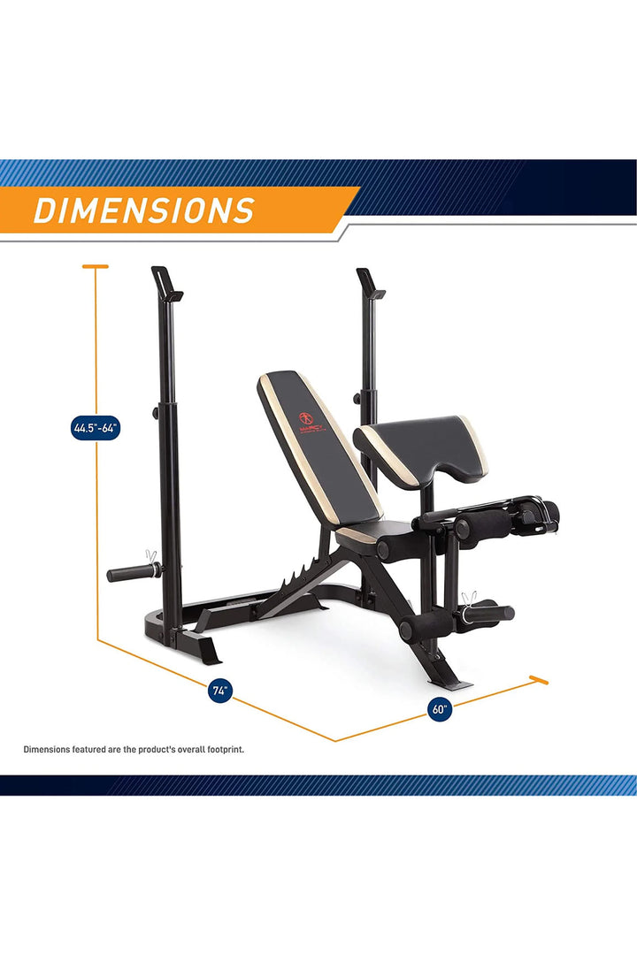 assembled dimensions of Marcy Strength Weight Bench MD879