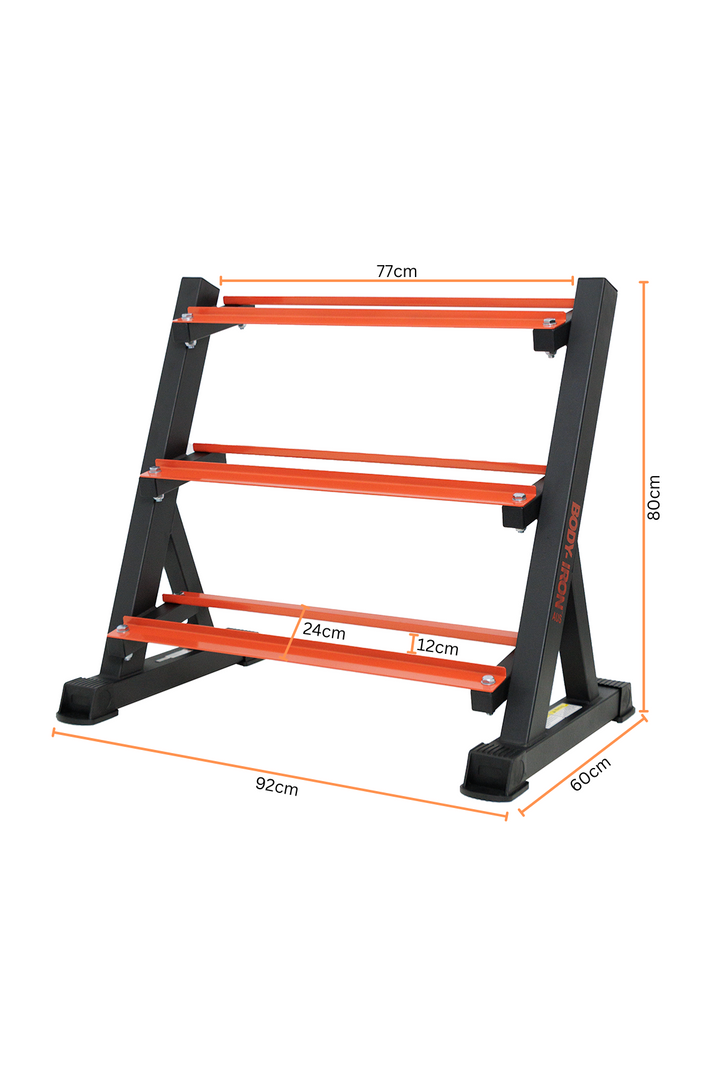 Body Iron 4KG-25KG Hex Dumbbells + Dumbbell Rack DSR500