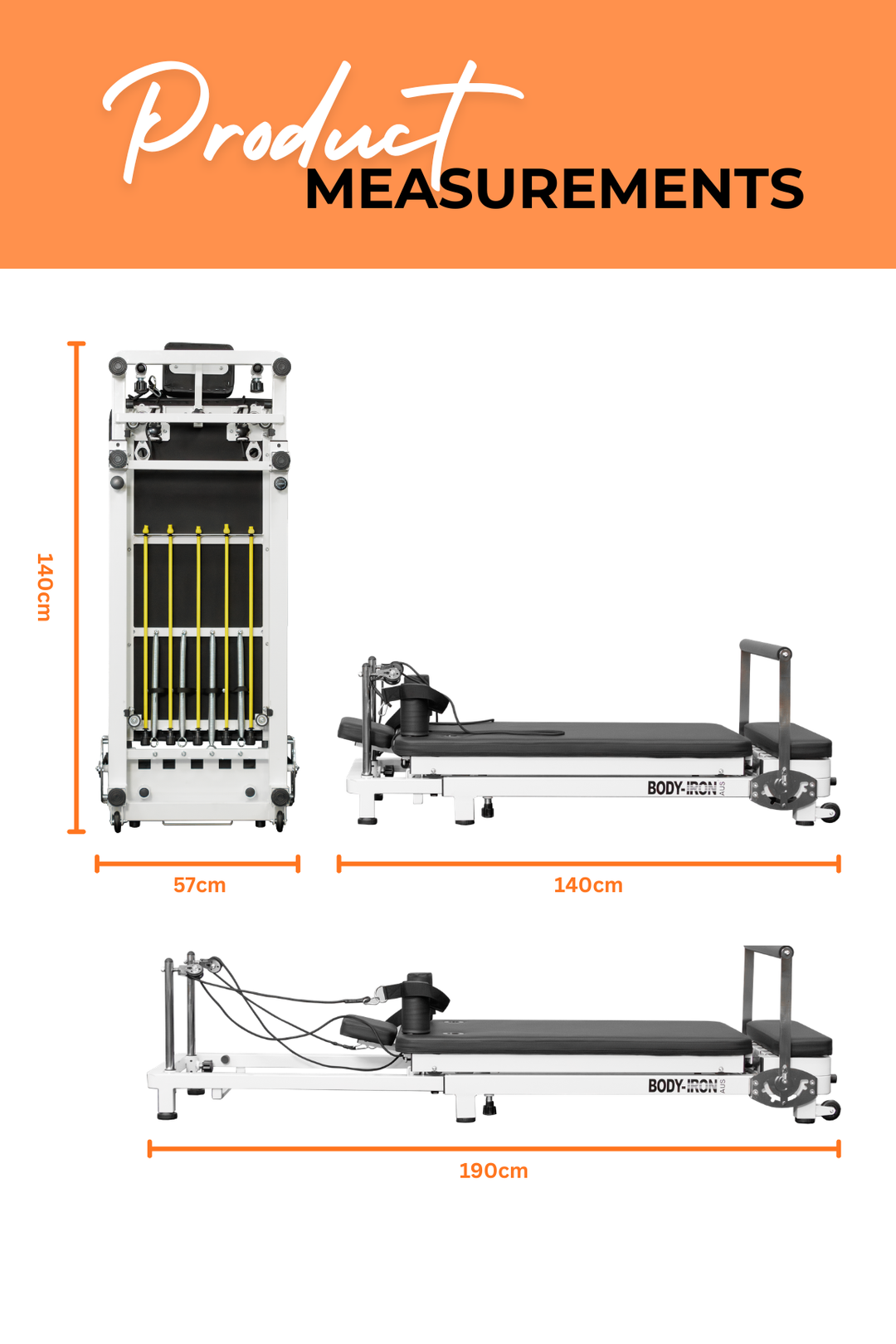 BodyIron Pilates Compact Pilates Reformer Iron Frame