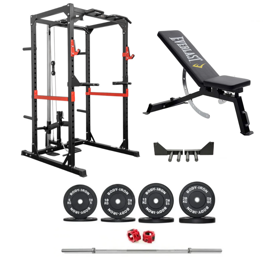 PR700 Power Rack Elite Set 120kg Barbell Set – World Fitness