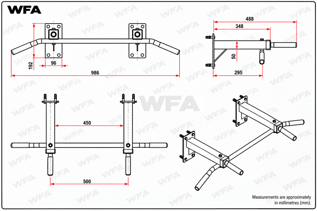 Everlast Wall Mounted Chin Up Bar