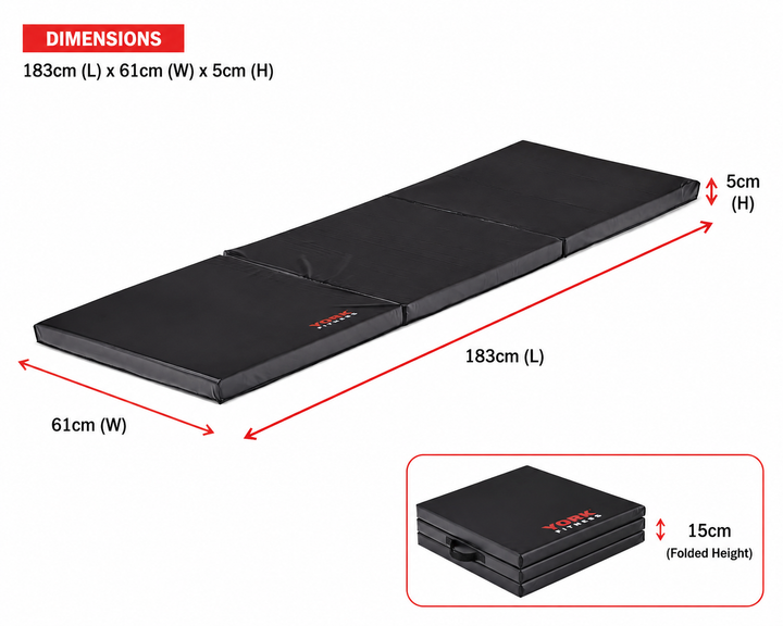 York Fitness Ultimate Tri-Folding Size