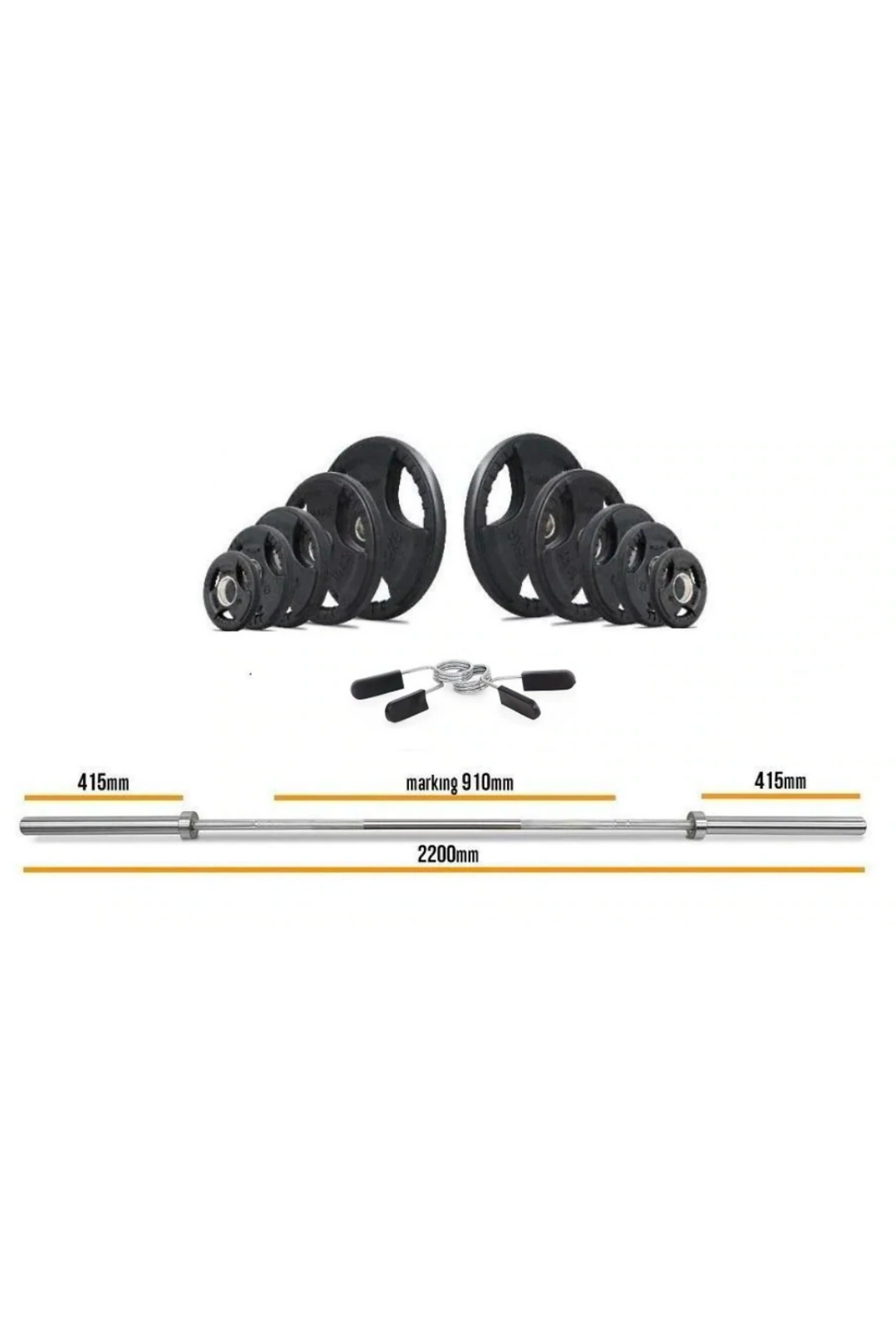 120kg Olympic Barbell & Weight Plate Set