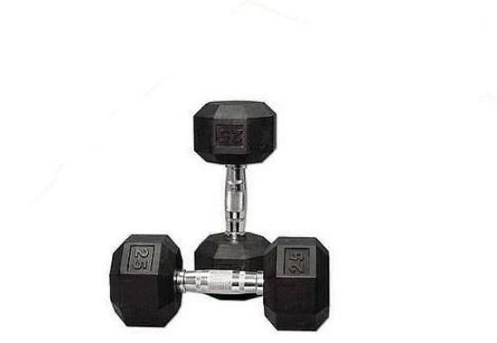 30kg Body Iron Commercial Rubber Hex Dumbbell Pair