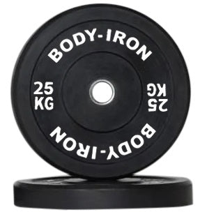 Body Iron 25Kg Pro Bumper Plate Black Pair