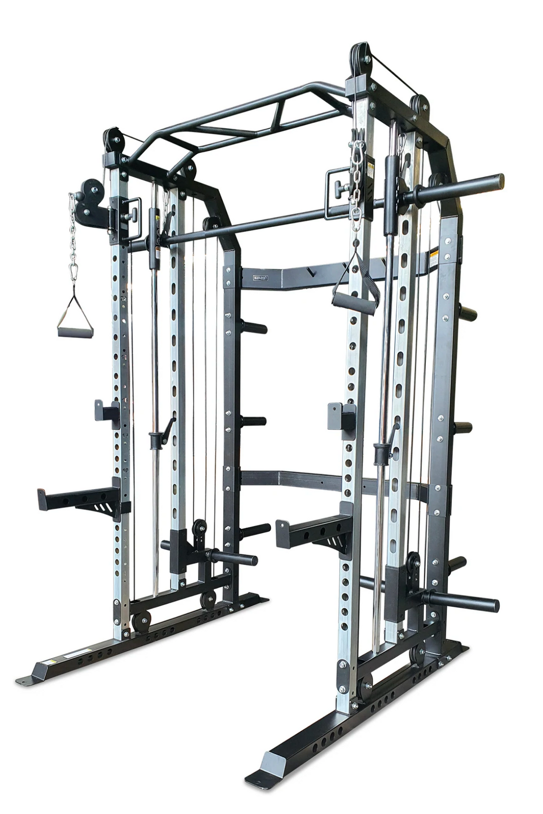 combined smith machine functional trainer and half rack
