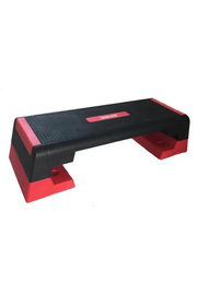 black and red aerobic step on highest level