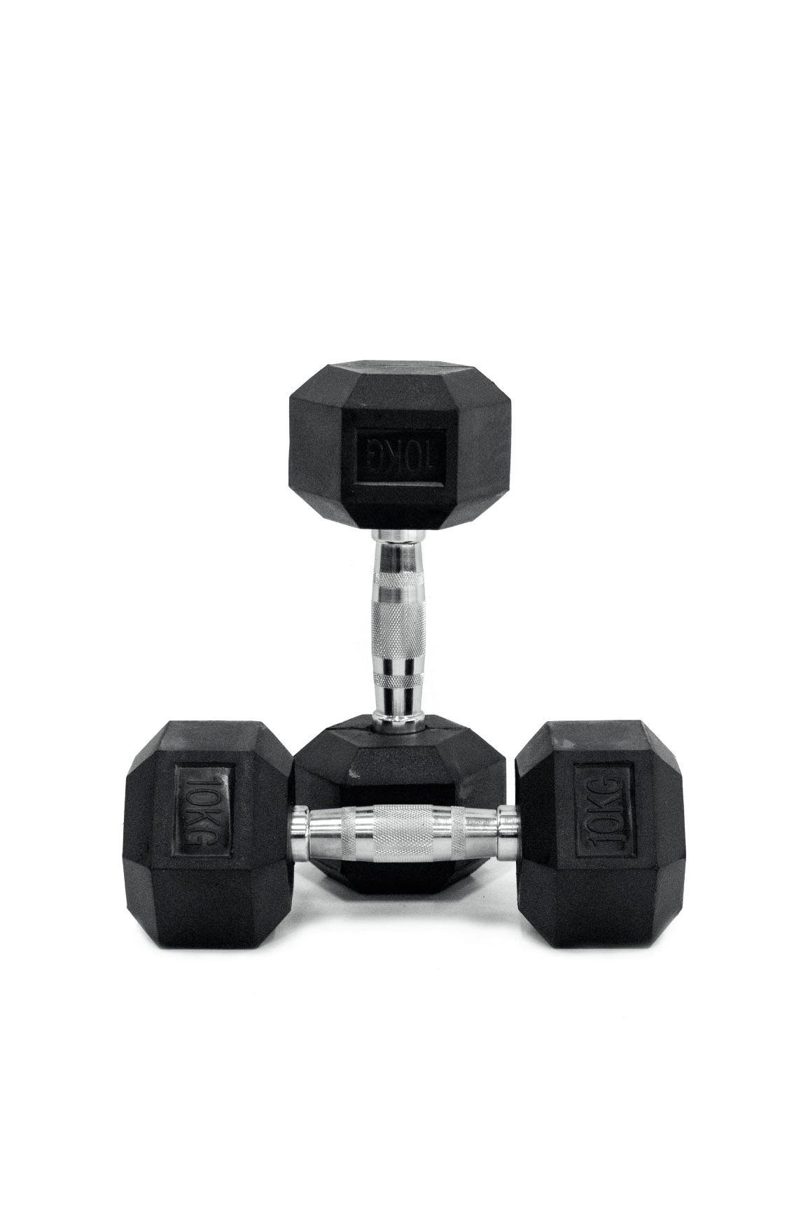 Buy 10kg Rubber Hex Dumbbells World Fitness