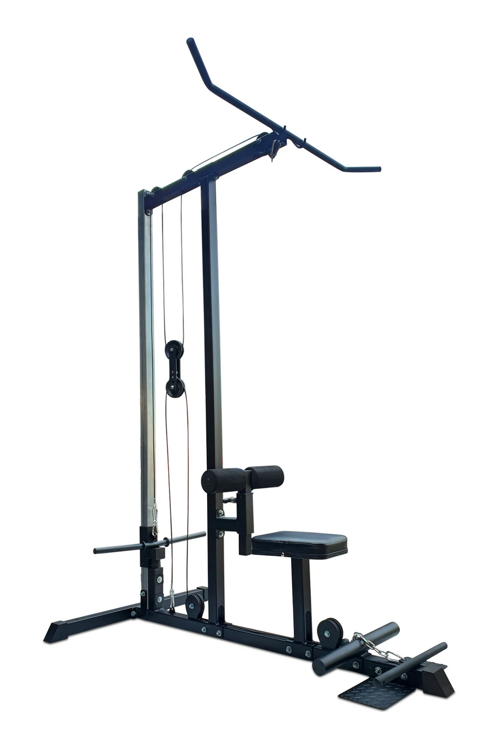 Black lat pull down and low row machine