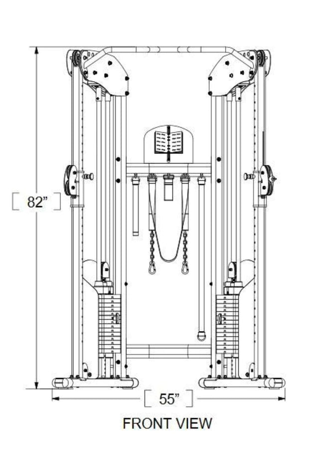 Bodycraft Functional Trainer LHFTG assembled dimensions