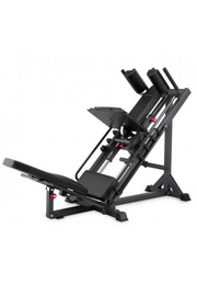 Black leg press and hack squat weight lifting machine
