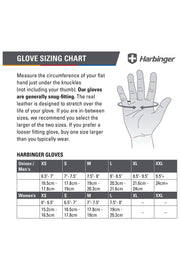 size guide for Harbinger Training Grip Gloves Black