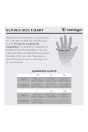 gloze size chart for Harbinger Women's Pro Weight Gloves