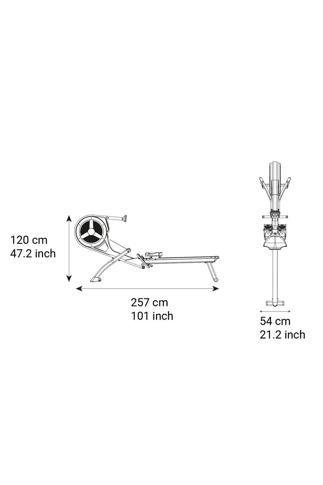 dimensions of air mag rower
