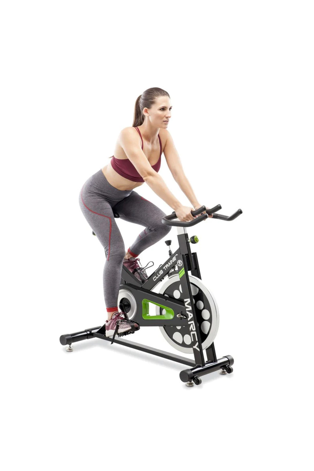 Female exercising on spin bike