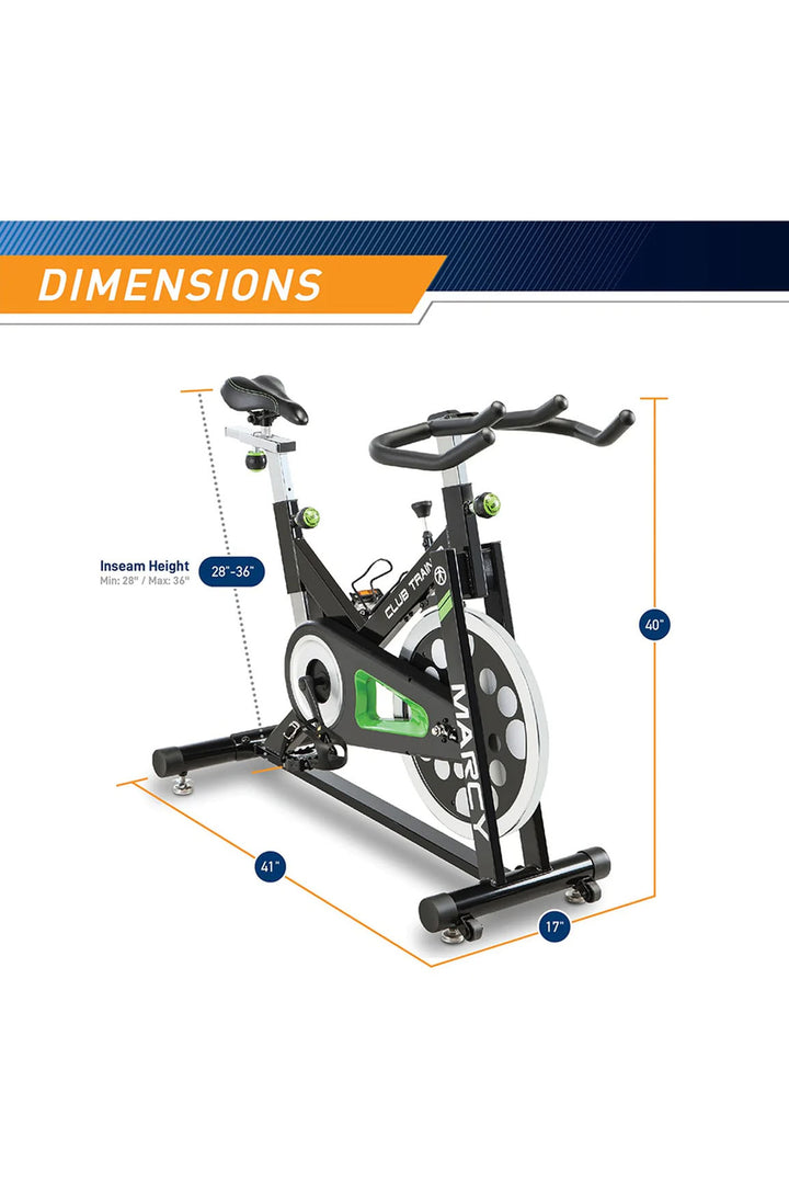 Dimensions of Marcy Club Trainer Spin Bike