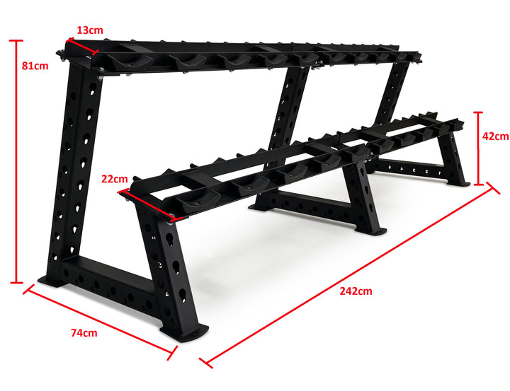Dumbbell rack with dimensions