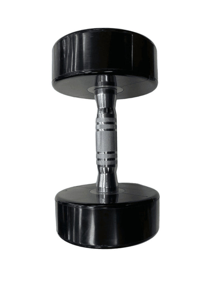 rubber dumbbell with chrome handle